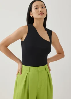 Zebbie Asymmetric Knit Tank Top