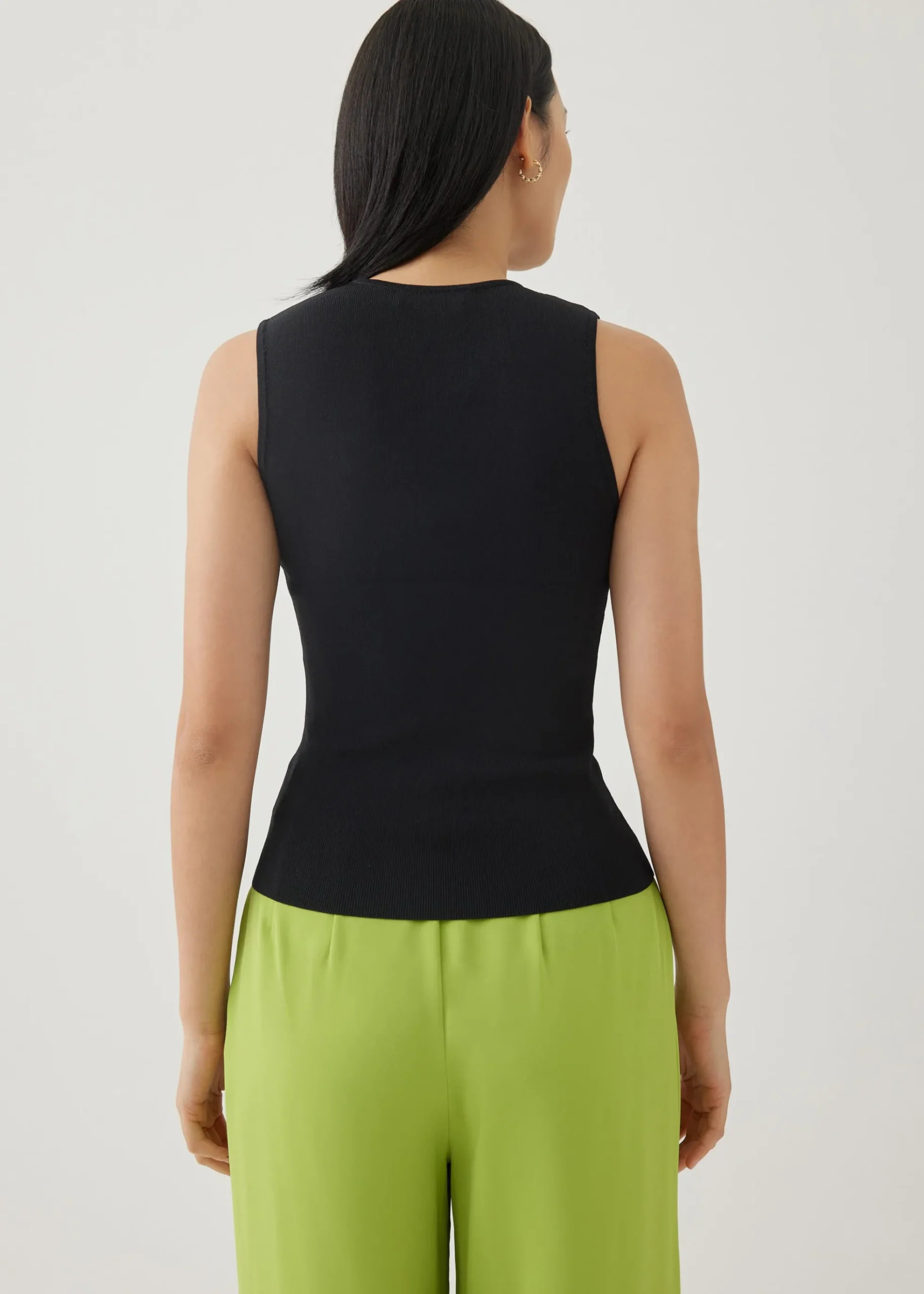 Zebbie Asymmetric Knit Tank Top
