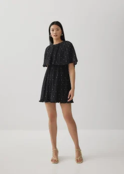 Zia Micro Pleat Polka Dot Dress