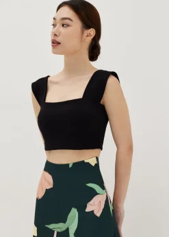 Zielle Padded Square Neck Crop Tank