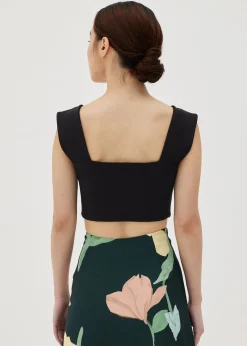 Zielle Padded Square Neck Crop Tank