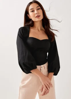 Zoie Padded Bustier Puff Sleeve Top