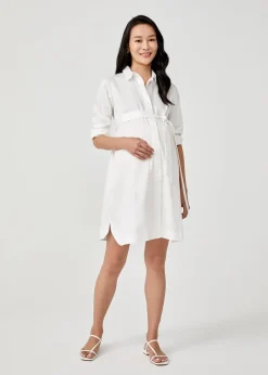 Zuriea Maternity Pleat Back Shirt Dress
